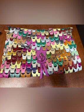 De. De Artisanal Colorful Multicolor Woven Leather Clutch